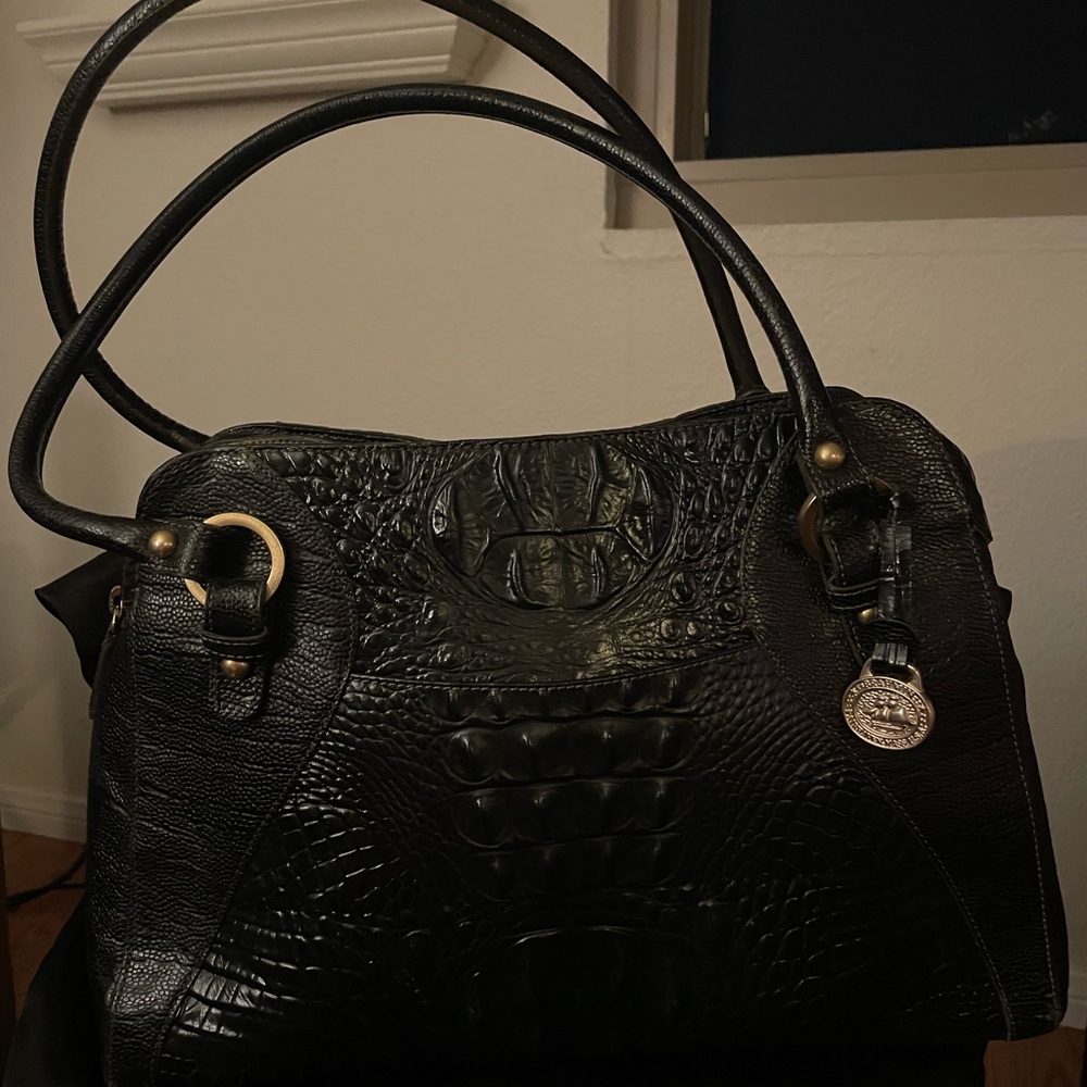 Brahmin Black Leather Handbag